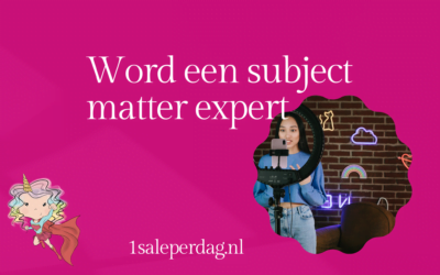 Word een subject matter expert